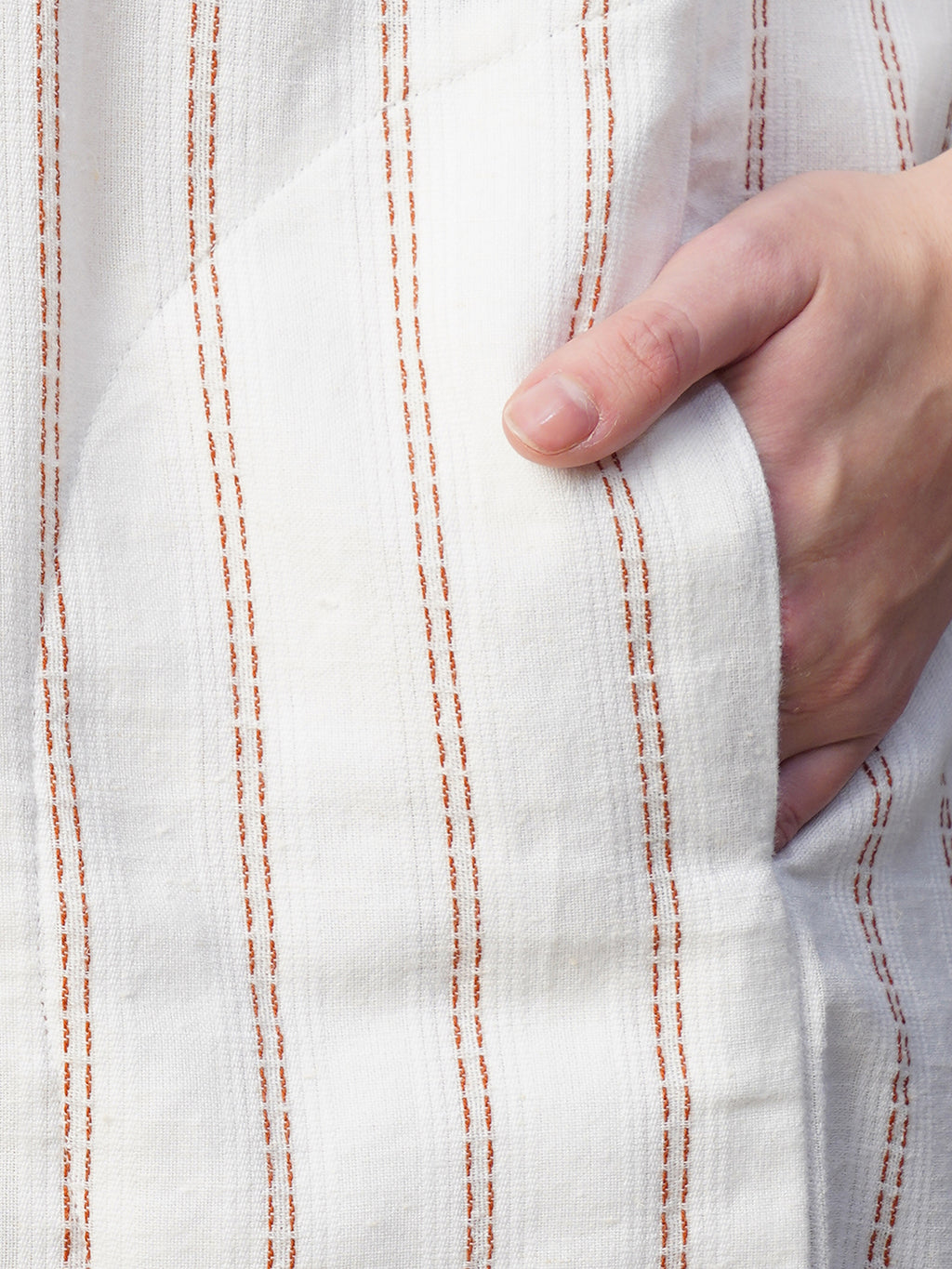 Women's Rust/Natural Cotton Linen Boxy Fit Dress