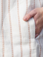 Women's Rust/Natural Cotton Linen Boxy Fit Dress