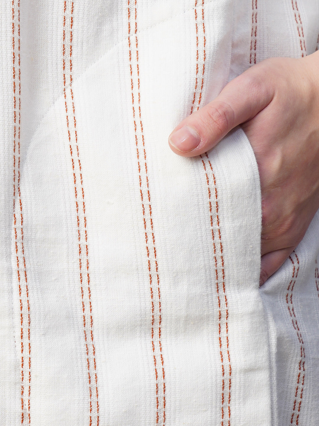 Women's Rust/Natural Cotton Linen Boxy Fit Dress