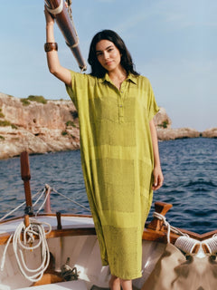 Women's Mustard Modal Viscose Boxy Fit Dress