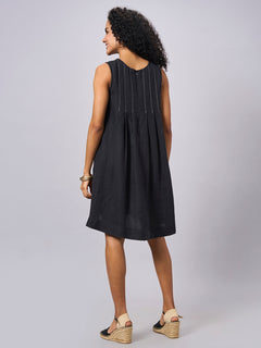 Women’s Linen Regular Fit Dress Black