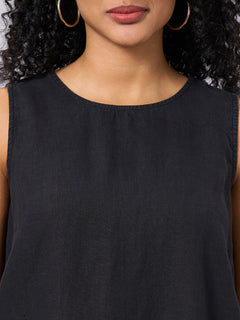 Women’s Linen Regular Fit Dress Black