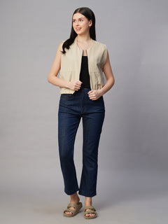 Women's 100% Cotton Boxy Fit Jacket Corduroy Offwhite