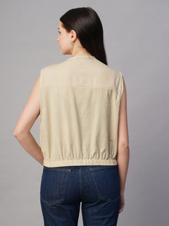 Women's 100% Cotton Boxy Fit Jacket Corduroy Offwhite