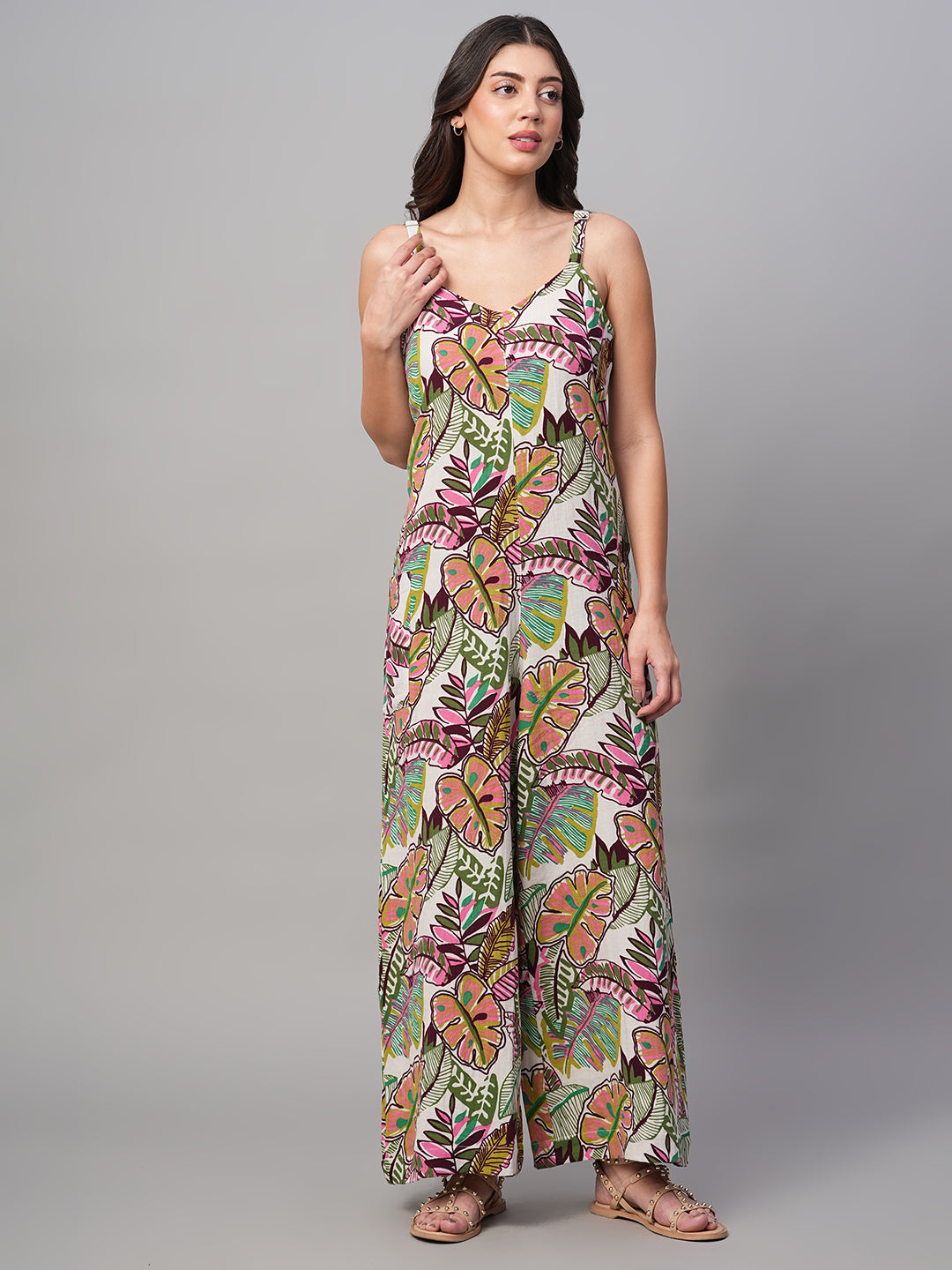 Women's Multi 100% Cotton Regular Fit Jumpsuit