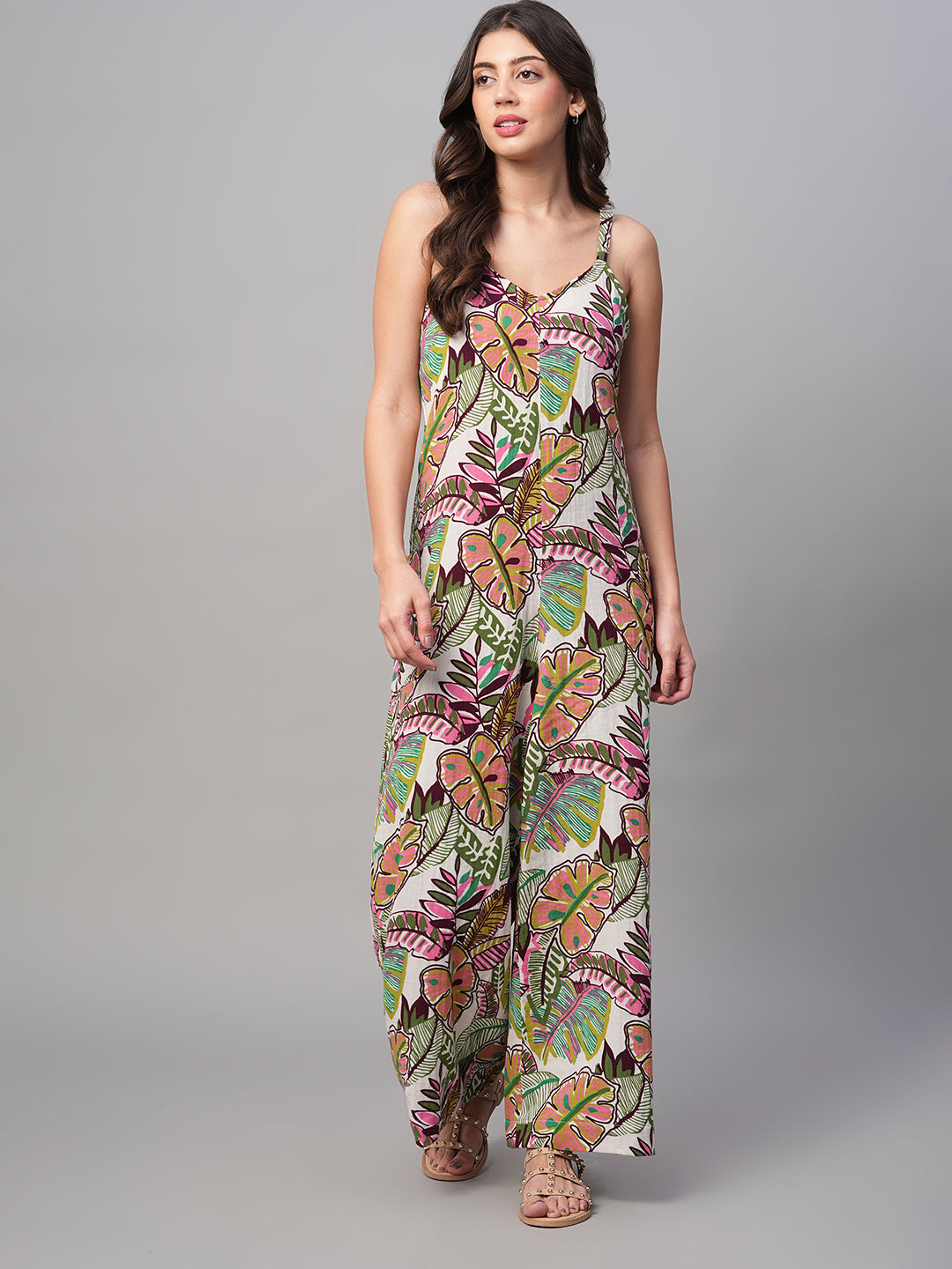 Women's Multi 100% Cotton Regular Fit Jumpsuit