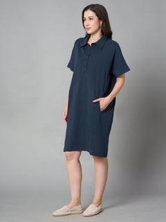 Women’s Cotton Elastane Regular Fit Kdress Blue
