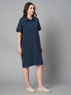 Women’s Cotton Elastane Regular Fit Kdress Blue