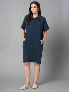 Women’s Cotton Elastane Regular Fit Kdress Blue