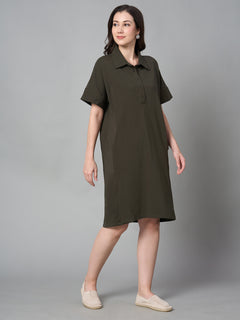 Women’s Cotton Elastane Regular Fit Kdress Brown
