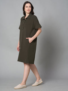 Women’s Cotton Elastane Regular Fit Kdress Brown