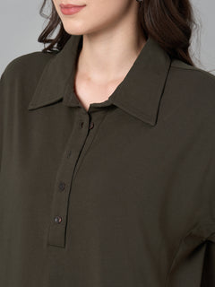 Women’s Cotton Elastane Regular Fit Kdress Brown
