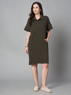 Women’s Cotton Elastane Regular Fit Kdress Brown