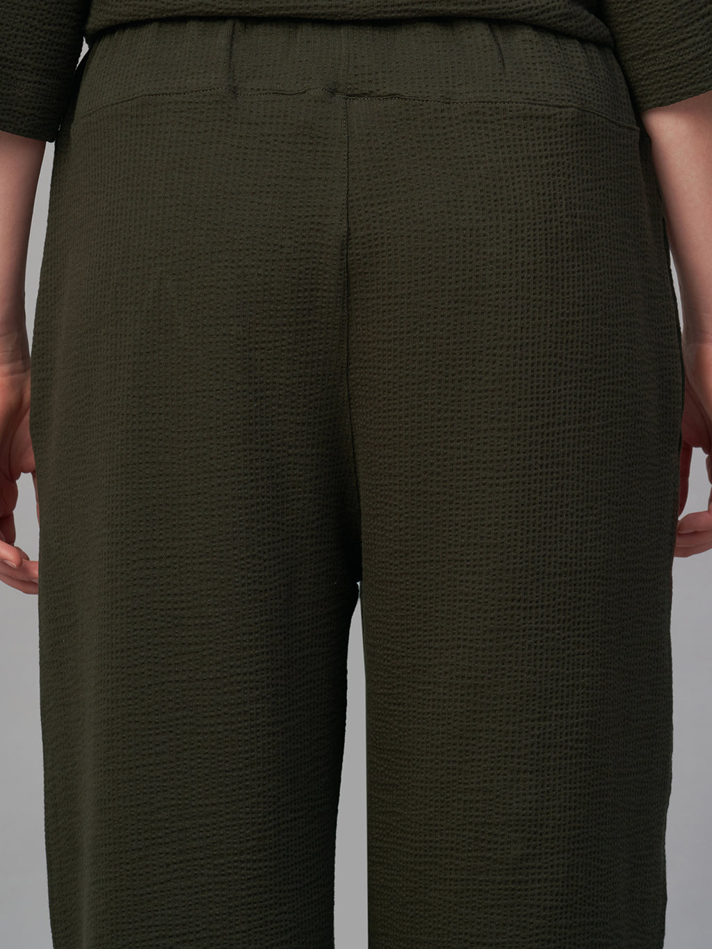 Women's Brown Cotton Elastane Loose Fit Knit Pant
