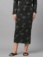 Women's Cotton Slim Fit Skirt Dark Grey