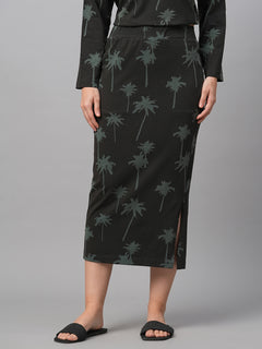Women’s Cotton Slim Fit Skirt Dark Grey
