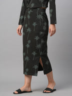 Women's Cotton Slim Fit Skirt Dark Grey