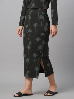 Women’s Cotton Slim Fit Skirt Dark Grey