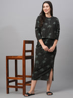 Women's Cotton Slim Fit Skirt Dark Grey