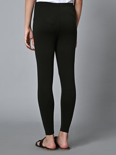 Women’s Cotton Elastane Slim Fit Tights Green
