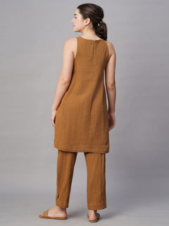 Women’s Cotton Regular Fit Kurta Mustard