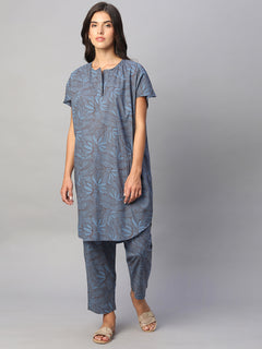 Women’s Cotton Boxy Fit Kurta Blue