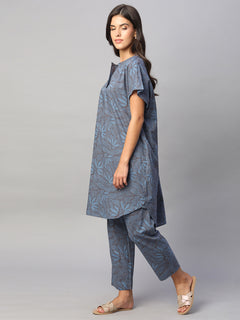 Women’s Cotton Boxy Fit Kurta Blue