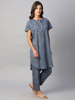 Women’s Cotton Boxy Fit Kurta Blue