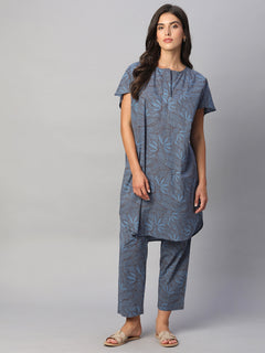 Women’s Cotton Boxy Fit Kurta Blue