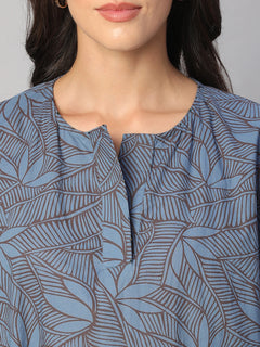 Women’s Cotton Boxy Fit Kurta Blue