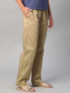 Women’s Cotton Lycra Regular Fit Straight Leg Pant Khaki