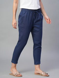 Women’s Linen Slim Fit Pant Navy