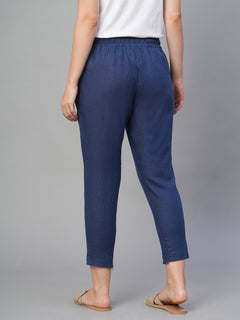 Women’s Linen Slim Fit Pant Navy