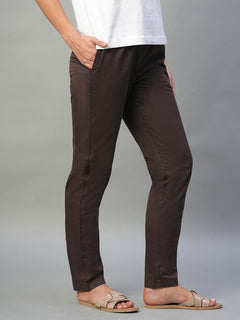 Women’s Cotton Lycra Regular Fit Drawstring Pant Brown