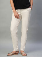 Women's Natural Cotton Lycra Regular Fit Pant
