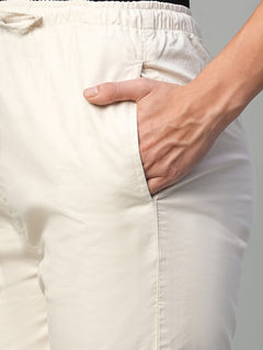Women’s Cotton Lycra Regular Fit Straight Leg Pant Natural