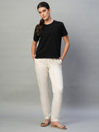 Women's Natural Cotton Lycra Regular Fit Pant