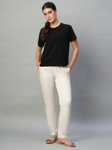 Women's Natural Cotton Lycra Regular Fit Pant