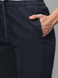 Women’s Cotton Lycra Regular Fit Straight Leg Pant Navy