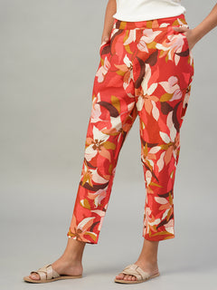 Women’s Viscose Regular Fit Pant Red