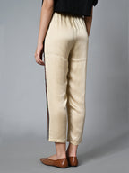 Women's Ajrak Hand Block Printed Regular Fit Modal Offwhite Pant