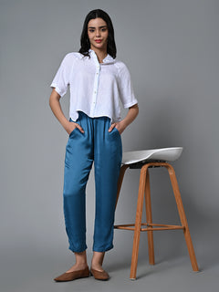 Women’s Modal Regular Fit Regular Pant Blue
