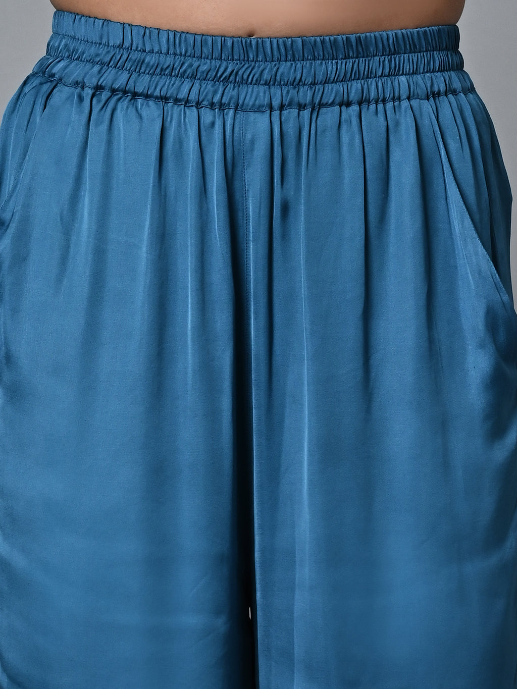 Women's Regular Fit Modal Blue Pant
