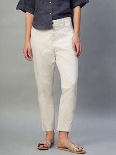 Women’s Cotton Lycra Regular Fit Pant Natural