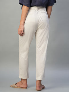 Women’s Cotton Lycra Regular Fit Pant Natural