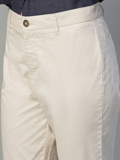 Women’s Cotton Lycra Regular Fit Pant Natural