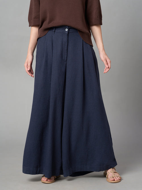Women's Linen Viscose Wide Leg Pant Grey