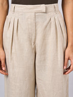 Women's Natural 100% Linen Regular Fit Pant