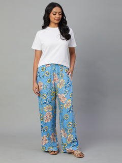 Women’s Viscose Regular Fit Pyjama Blue