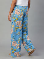 Women's Blue Viscose Regular Fit Pyjama